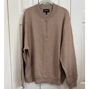Bonobos Men’s Neutral Quarter Zip Lightweight Sweater Size XXL Slim